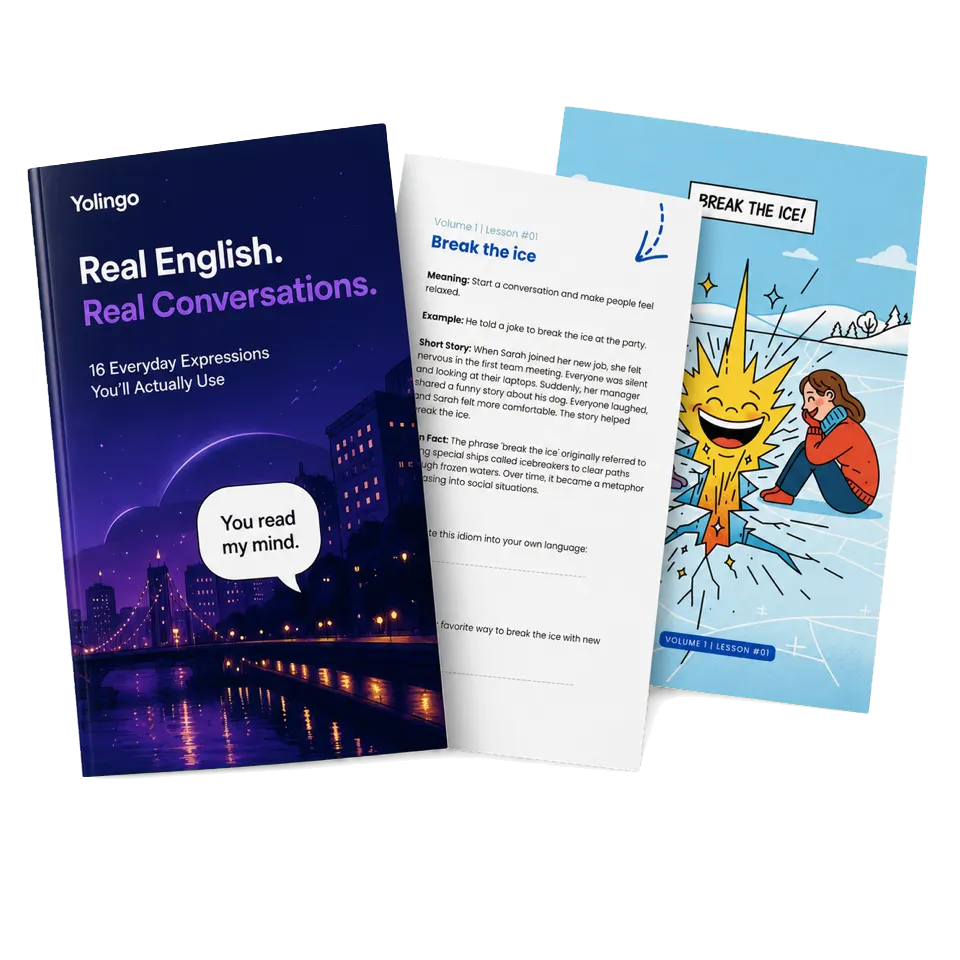 Yolingo free English lessons illustrated sampler